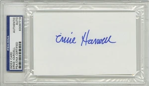 Ernie Harwell SIGNED 3x5 Index Card Detroit Tigers PSA/DNA AUTOGRAPHED - Picture 1 of 1