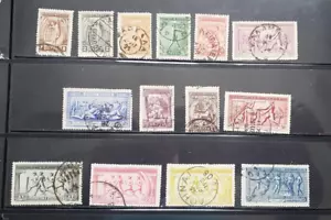 GREECE STAMPS,1906 SECOND OLYMPIC GAMES,SC.184-197 COMPLETE SET USED - Picture 1 of 9