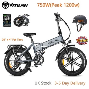 VITILAN V3 2.0 Electric Bike 48V 13AH 20" Folding 4.0" Fat tire E-MTB 28MPH HOT - Picture 1 of 15