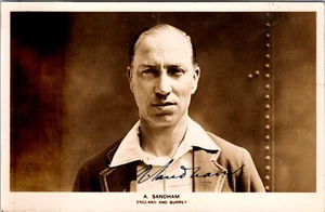 Eine Sandham Postkarte Andy Sandham Cricket Postkarte Echtfoto RPPC - Bild 1 von 2
