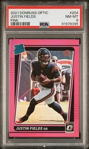 2021 PANINI DONRUSS OPTIC PINK #204 JUSTIN FIELDS PSA 8 - Picture 1 of 2