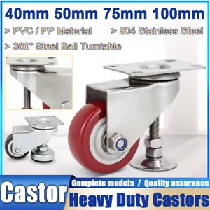 Dia 40 to 100 mm Heavy Duty Swivel Casters Universal Caster With Supporting Feet - Picture 1 of 13