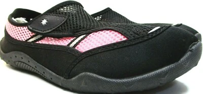 Sand N Sun Women Beach Water Shoes Size 10 Black/White Mesh Rubber Soles China - Image 1 of 4