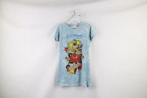 Vintage Ed Hardy Christian Audigier Damen Medium Acid Wash Tattoo Rose T-Shirt USA - Bild 1 von 11