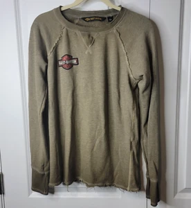 Harley Davidson Sweatshirt Damen L Biker beidseitig roher Saum Rock Nieten Cycle Wear - Bild 1 von 12