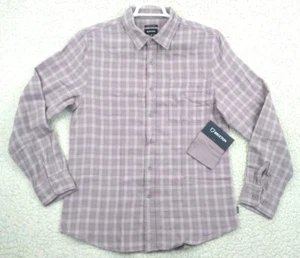 Brixton Bowery Mens Long Sleeve Shirt Medium Flannel Violet Plaid - Picture 1 of 12