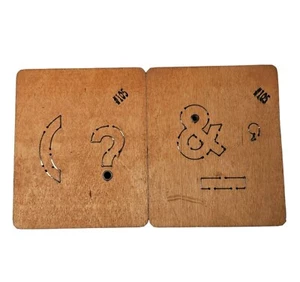 Juego de símbolos de número de bloque de madera Accucut de 2" BP102B BP102A paréntesis ampersand - Imagen 1 de 3
