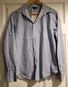CAMISA PETER WERTH ALGODÓN MANGA LARGA A CUADROS AZUL CLARO BLANCO MARRÓN TALLA 3 M - Imagen 1 de 3