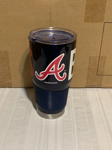 Atlanta Braves MLB 30oz Blue Tumbler Cup Mug Logo Brands New Cover