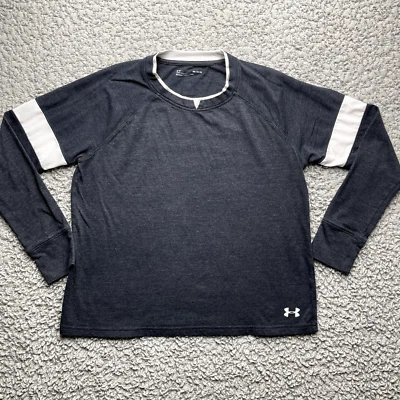 Under Armour Shirt Womens Medium Gray Long Sleeve Layered Look Crew Neck Top - Image 1 of 4