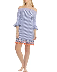 Neu mit Etikett Cabana Life Coverluxe gesmoktes schulterfreies Kleid UPF 50+ Überwurf Large - Bild 1 von 2