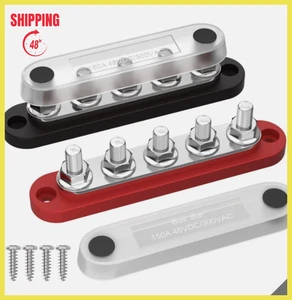 Metal Power Distribution Block Bus Bar Posts Cover Marine Automotive Solar 12V - Picture 1 of 11