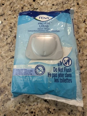TENA ProSkin Ultra Adult Wipes Wash Cloths 7.9" x 12.5" 48 count Foto 1 de 4
