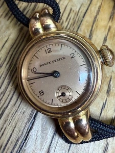 4059 Rolex Rose 14kt massiv Gold Oyster Damenuhr ausgefallene Bandanstöße keine Reserve B128 - Bild 1 von 6