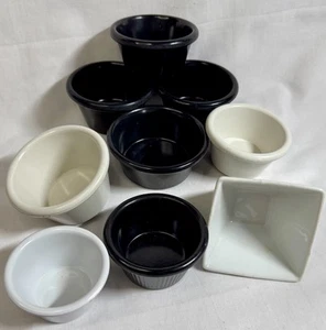 Mixed Lot of 9 Sauce Cups Dish Bowl Dipping Chips Salsa Cheese Mini Cup Plastic - Picture 1 of 5