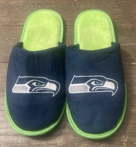 Seattle Seahawks NFL Men’s Slippers by FOCO Size 11 - 12 Color Blue w/Green - Picture 1 of 4