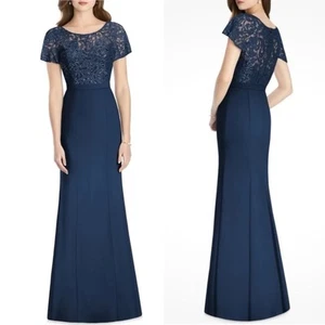 NWT Jenny Packham Midnight Blue Sequin Crepe Maxi Dress JP1010 Size 18 Cocktail - Picture 1 of 10