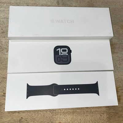 Apple Watch Series 10 42mm Cellular Jet Black w/ S/M Black Sport Band MWX63LW/A - Image 1 of 4