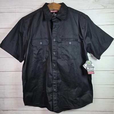 Craftsman Shirt Mens Sz L Black Mechanic Work Short Sleeve Button Front NWT - Image 1 of 4