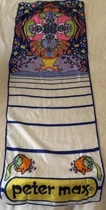 Vintage Peter Max Woman's Scarf Psychedelic Pop Art Flowers 60s Mod Rare - Picture 1 of 6