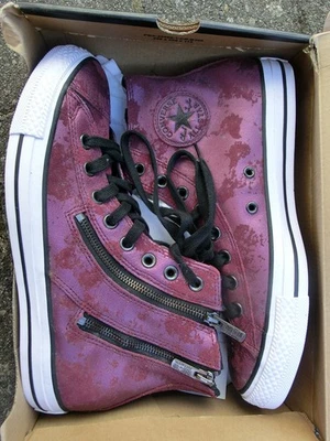 Baskets en cuir Converse All Star CT Dual Zip HI taille 41,5 UK 8 bordeaux foncé femmes - Photo 1/4