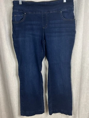 Pantalón/Capri corto bordado The Pioneer Woman para mujer - lavado oscuro talla L Foto 1 de 4