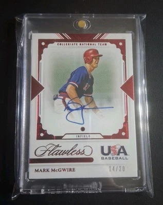 MARK MCGWIRE 2022 Panini impecable gema rubí genuina firma en tarjeta automática 14/20 Foto 1 de 3