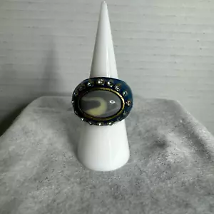 Anello Lia Sophia Taj Mahal misura 8 tono ottone turchese ritirato - Foto 1 di 5
