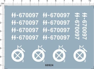 Detalle 1/35 Segunda Guerra Mundial Alemán 670097 Tanque Panzer Marcas Tobogán de Agua Calcomanía Blanca - Imagen 1 de 1