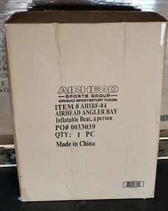 Airhead Angler Bay 4 Person Inflatable Outdoor Sport Fishing Boat - Green - Picture 1 of 8