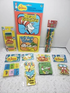 LOTE de siete artículos para ventanas de suministros escolares Dr. Seuss varía *GATO EN EL SOMBRERO* - Imagen 1 de 7