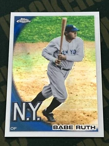 2010 Topps CHROME Wrapper Redemption RIFRATTORE #222 Babe Ruth New York Yankees - Foto 1 di 2