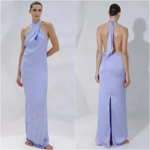 BAOBAB Maxi Dress Medium Lilac Blue Amorino Gown Embellished Goddess Evening - Picture 1 of 12