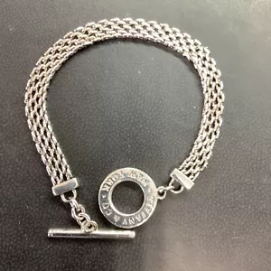 Tiffany & Co Sterling Silver Toggle Mesh Somerset Love Bracelet 7.5” - Picture 1 of 6