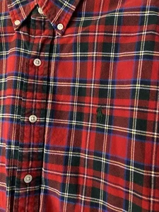 Ralph Lauren kariert Baumwolle Button Down Herren groß rot grün Weihnachten Holzfäller - Bild 1 von 10