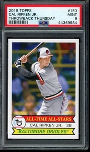 2019 Topps Throwback Thursday #153 Cal Ripken Jr. SP PSA 9 Mint Card - Picture 1 of 2