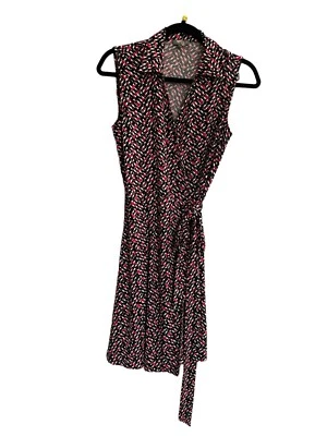 Dana Buchman Medium Petite PM Wrap Dress Slip Thru Tie V-neck Collar  #2321 - Image 1 of 4