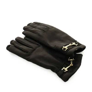 ENNEGI Gloves Female Leather Black - 2660NERO-7 - Picture 1 of 4
