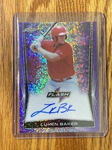 2018 Luken Baker Leaf Flash Rookie On Card Auto 25/25 Cardinals Purple Prismatic - Picture 1 of 2