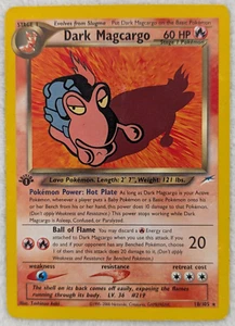 Carta Pokemon 2000 Dark Magcargo #18 Neo Destiny Regolare Rara 1° Edizione - Foto 1 di 10