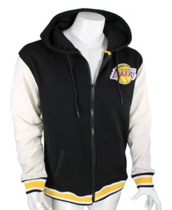 NBA LOS ANGELES Lakers Size Medium Black /Team Logo Full Zip Hoodie Sweatshirt - Picture 1 of 13