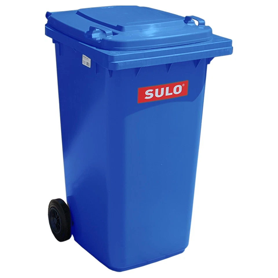 Original SULO Abfallcontainer Blau Papiertonne  240 Ltr chipnest Vollgummireifen - Bild 1 von 1