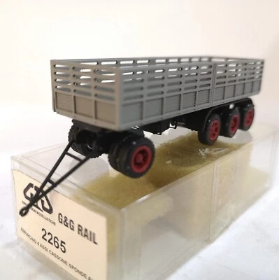 G&G Rail 2265 rimorchio 4 assi cassone sponde alte HO 1:87 - Immagine 1 di 4