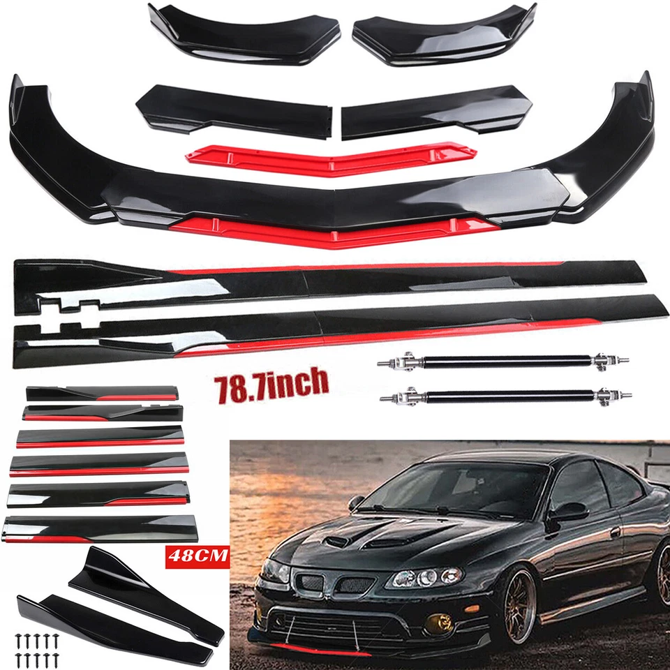 For Pontiac GTO 04-06 Front Bumper Lip Splitter Spoiler + Strut Rods Foto 1 de 4
