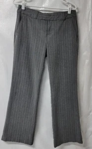Old Navy Gray Classic Rise Pinstripe Dress Pants Women's Size 6 Stretch - Picture 1 of 7