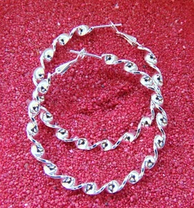 Ciondolo serpente argento 925 XXL creoli circa 50 mm 5 mm grande effetto tornito - Foto 1 di 8