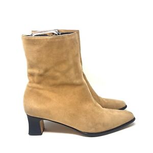 Etienne Aigner Women's Chamois Suede Leather Ankle Boot Shoe Sz 8.5M Side Zipper