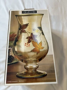 Charisma 10.5" Hurricane - Fall Leaves - Green/Red/Orange - Candle Holder - Picture 1 of 5