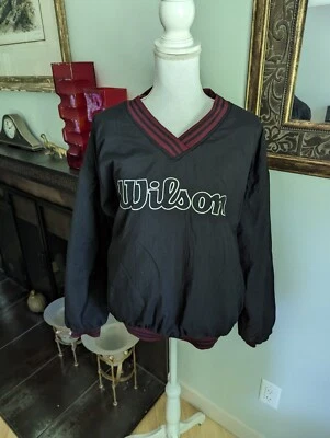 Vtg 90s Wilson Advantage Pullover Windbreaker Jacket Women's Medium Red Black  - Image 1 of 4