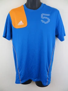Adidas Shirt Jersey Top Blue Orange Football Gym Sports Mens 5 #5 Medium M - Picture 1 of 5